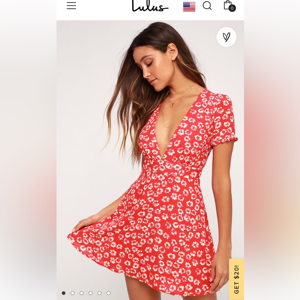 Garden Explorer Red Floral Print Mini Dress